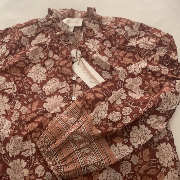 🆕NWT Cleobella Nassir blouse in brown multicolor - Picture 4 of 7
